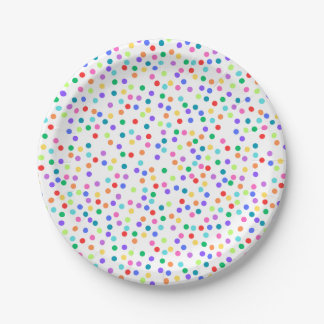 Assiettes En Carton Plaques et bosses en papier Confetti Arc-en-ciel