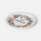 ASSIETTES EN CARTON PLAQUES FLEURIES D'EID MUBARAK (Angle)