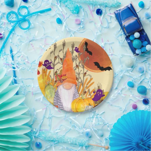 Assiettes En Carton Plaques Gnomes de récolte d'automne (Fête)