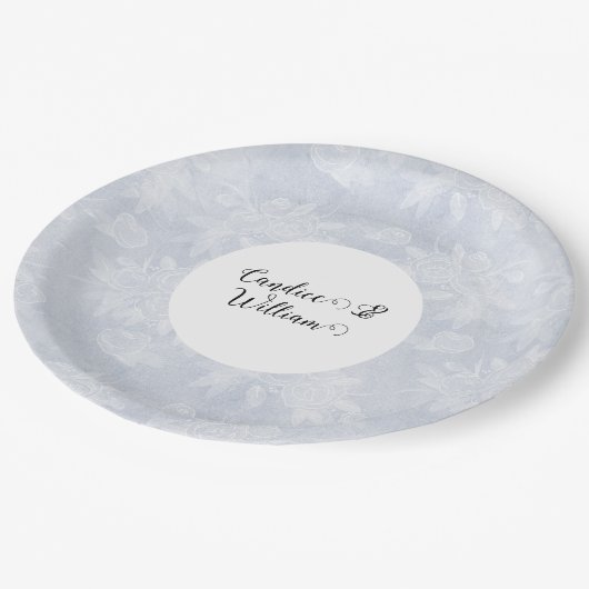 Assiettes En Carton Plaques jetables Dusty Blue Chalk (Angle)