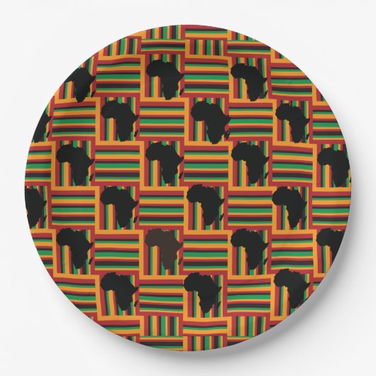 Assiettes En Carton Plaques Kente (Devant)