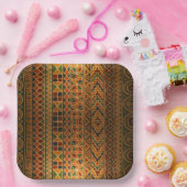 Assiettes En Carton Plaques Kente Party (Fête)