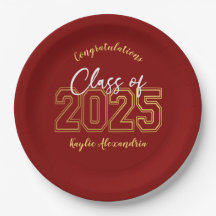 Plaques Luxe Red & Gold Graduation Party