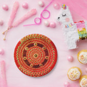 Assiettes En Carton Plaques Mandala, Plaque Papier rond 7" (Fête)
