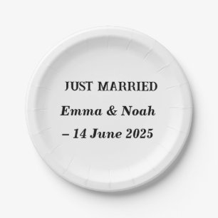Assiettes En Carton Plaques Mariages mariées - Nom et date personnalis