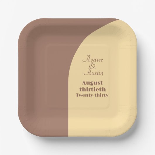 Assiettes En Carton Plaques mariages Mocha Mousse Arrondi (Recto)