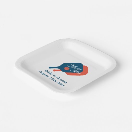 Assiettes En Carton Plaques mariages thématiques M. & Mme pickleball (Angulaire)