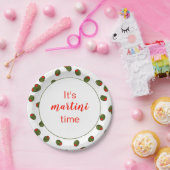 Assiettes En Carton Plaques Martini aux olives rouges et vertes (Fête)