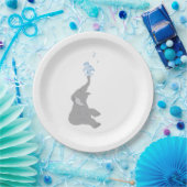 Assiettes En Carton Plaques minimes modernes de douche d'éléphant gris (Fête)