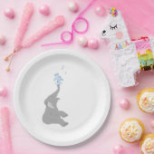 Assiettes En Carton Plaques minimes modernes de douche d'éléphant gris (Fête)