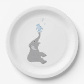 Assiettes En Carton Plaques minimes modernes de douche d'éléphant gris (Devant)