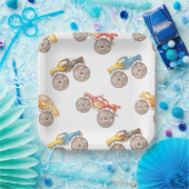 Assiettes En Carton Plaques Monster Truck Party (Fête)