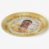 Assiettes En Carton Plaques papier 50e anniversaire, personnalisées 50 (Angle)