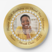 Assiettes En Carton Plaques papier 50e anniversaire, personnalisées 50 (Devant)