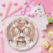 Assiettes En Carton Plaques papier 9" Set 8 Rose Gold Anniversaire (Fête)