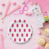 Assiettes En Carton Plaques papier à barres de crème glacée rose (Fête)