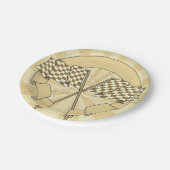 Assiettes En Carton Plaques papier À damiers drapeaux de course (Angle)