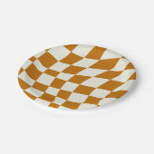 Assiettes En Carton Plaques papier À damiers rétro (Angle)