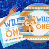 Assiettes En Carton Plaques papier à motif sauvage One Fox 1er Anniver