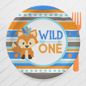 Assiettes En Carton Plaques papier à motif sauvage One Fox 1er Anniver