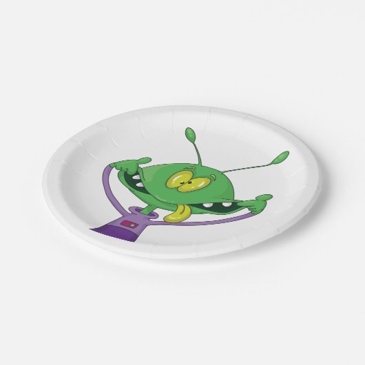 Assiettes En Carton Plaques papier Aliens folles (Angle)
