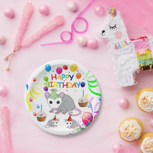 Assiettes En Carton Plaques Papier Anniversaire, Plaque Papier Possum (Fête)