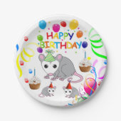 Assiettes En Carton Plaques Papier Anniversaire, Plaque Papier Possum (Devant)