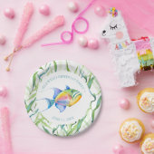 Assiettes En Carton Plaques Papier Anniversaire Sous La Mer Poisson Tr (Fête)