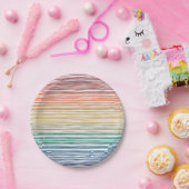 Assiettes En Carton Plaques papier Aquarelle Arc-en-ciel (Fête)