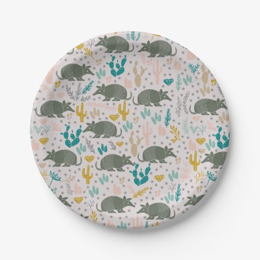 Assiettes En Carton Plaques Papier Armadillo Cute (Devant)