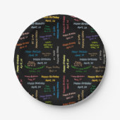 Assiettes En Carton Plaques papier avril, 14 Anniversaire (Devant)