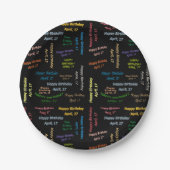 Assiettes En Carton Plaques papier Avril, 17 Anniversaire (Devant)