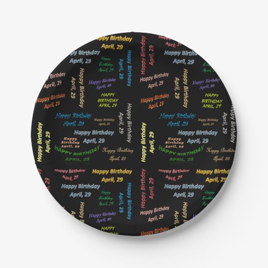 Assiettes En Carton Plaques papier avril, 29 Anniversaire (Devant)