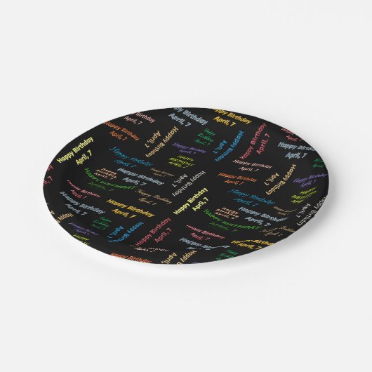 Assiettes En Carton Plaques papier Avril, 7 Anniversaire (Angle)