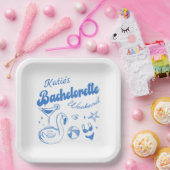 Assiettes En Carton Plaques Papier Bachelorette Blue Beach (Fête)