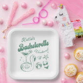 Assiettes En Carton Plaques Papier Bachelorette Green Beach (Fête)