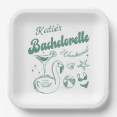 Assiettes En Carton Plaques Papier Bachelorette Green Beach (Recto)