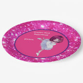Assiettes En Carton Plaques papier Ballerina Dancer "Happy Birthday" (Angle)
