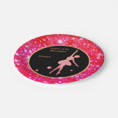 Assiettes En Carton Plaques papier Ballerina Dancer "Happy Birthday" (Angle)