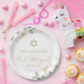 Assiettes En Carton Plaques papier bat mitzvah aquarelle | Eucalyptus (Fête)