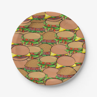 Assiettes En Carton Plaques papier BBQ pour hamburger pique-nique