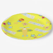 Assiettes En Carton Plaques Papier Bébé Jaune d'avion (Angle)