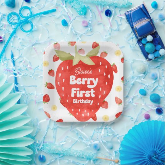 Assiettes En Carton Plaques papier Berry First Birday (Fête)