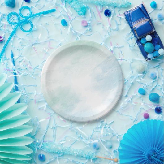 Assiettes En Carton Plaques papier bleu vert Aquarelle (Fête)