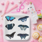 Assiettes En Carton Plaques papier Blue Butterfly (Fête)