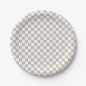 Assiettes En Carton Plaques papier Boho Check anniversaire (Devant)