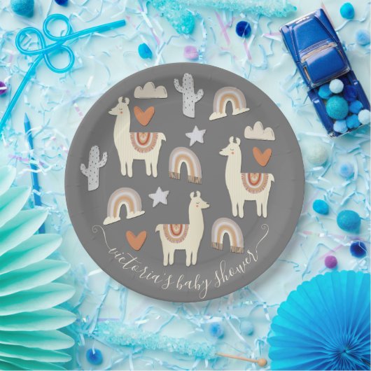 Assiettes En Carton Plaques papier Boho Scandi Mobile Baby shower (Fête)