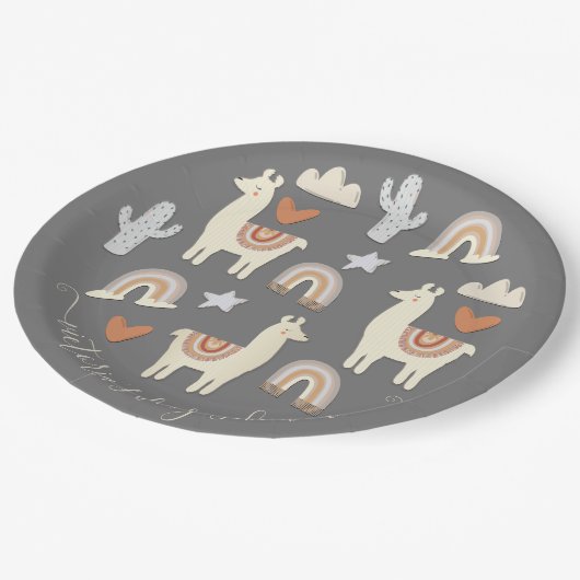 Assiettes En Carton Plaques papier Boho Scandi Mobile Baby shower (Angle)