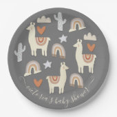 Assiettes En Carton Plaques papier Boho Scandi Mobile Baby shower (Devant)