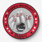 Assiettes En Carton Plaques papier Bowling Birthday Party (Devant)